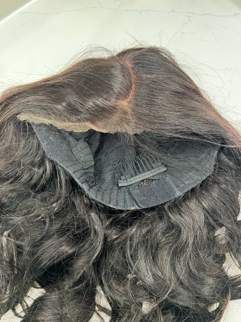 LUVME Glueless Lace Wig 100% Human Hair Natural Black - Versatile Styling - Picture 5 of 6